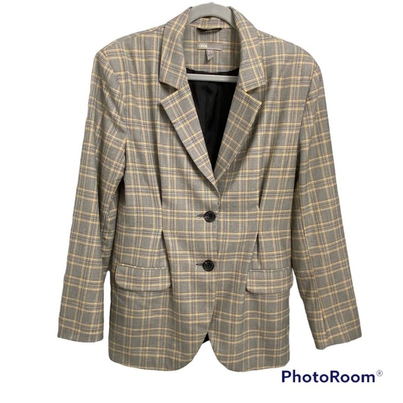 ASOS / Yellow, Black & White Hounds Tooth Print Blazer Size US 8 - Picture 1 of 12